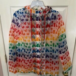Disney multicolored Disney icons rain jacket